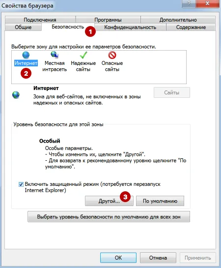 Отключение JavaScript в Internet Explorer