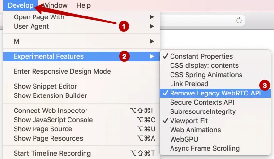 Disabling WebRTC in Safari on macOS