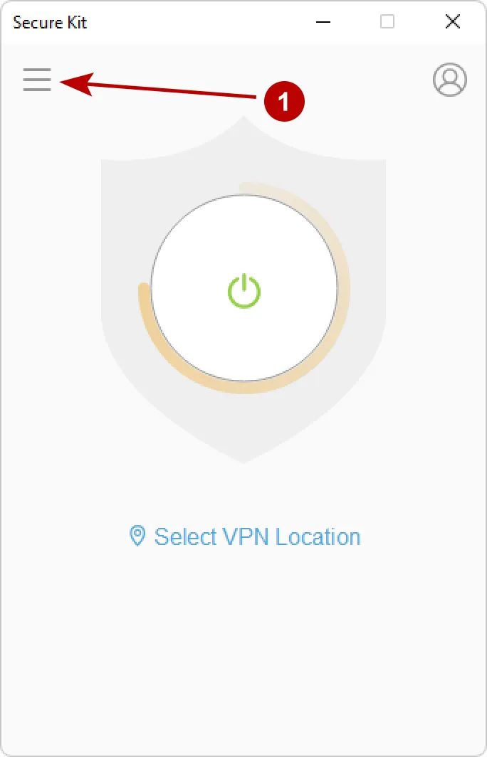 Go to Secure Kit settings on Windows