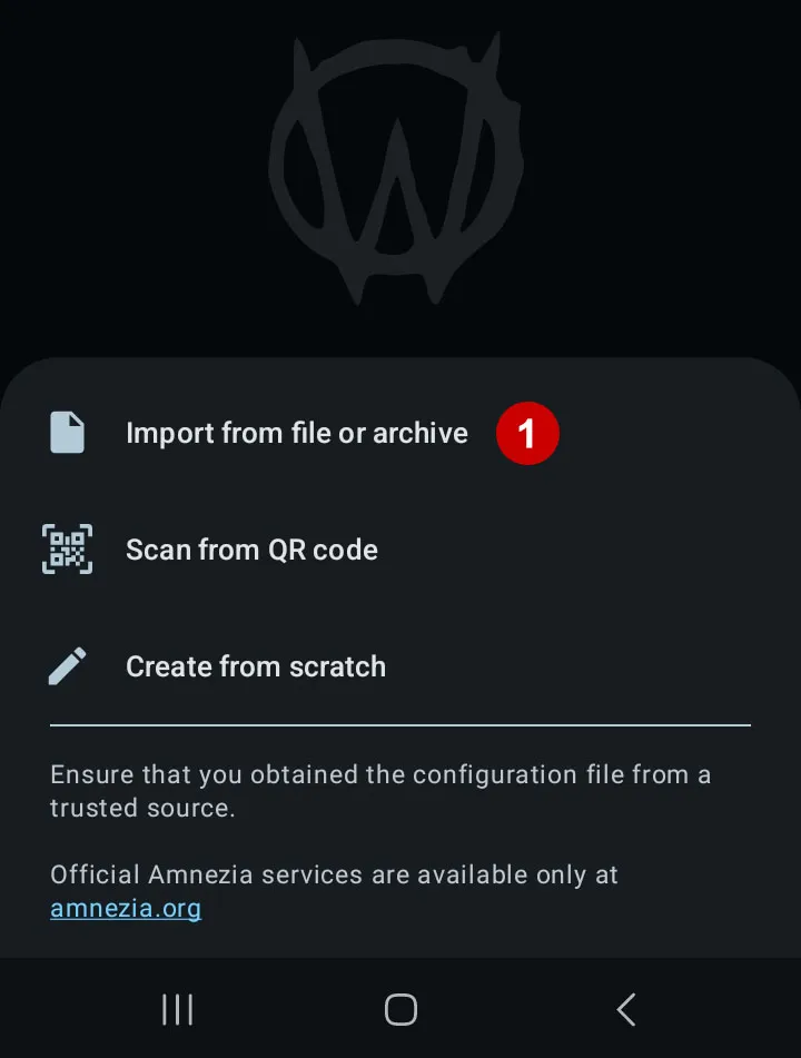 Import AmneziaWG config from file on Android