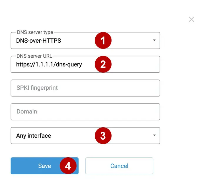 Connect a secure DNS server for AmneziaWG on the Keenetic router