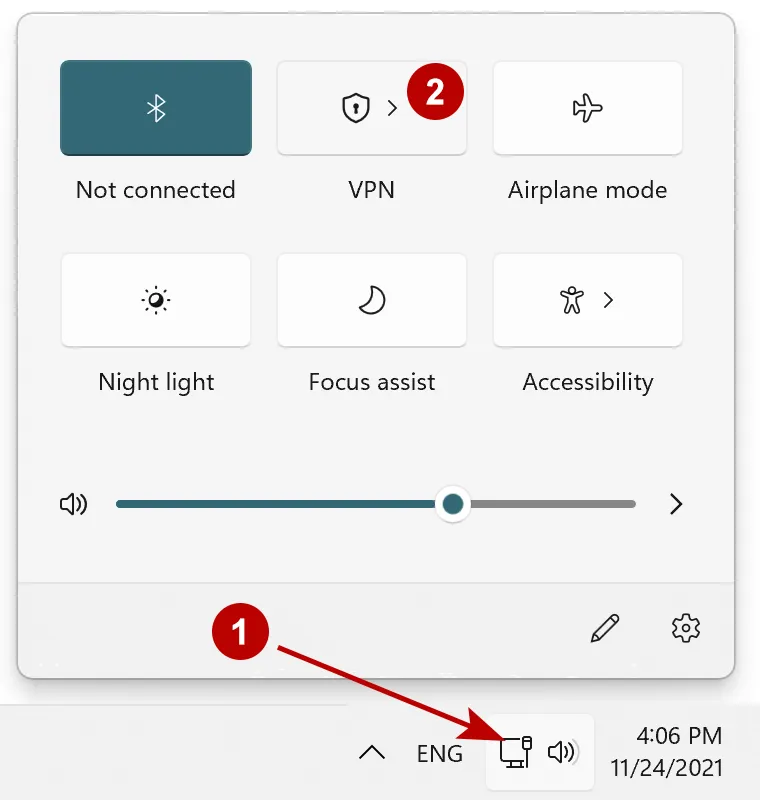 List of IKEv2 VPN connections on Windows 11